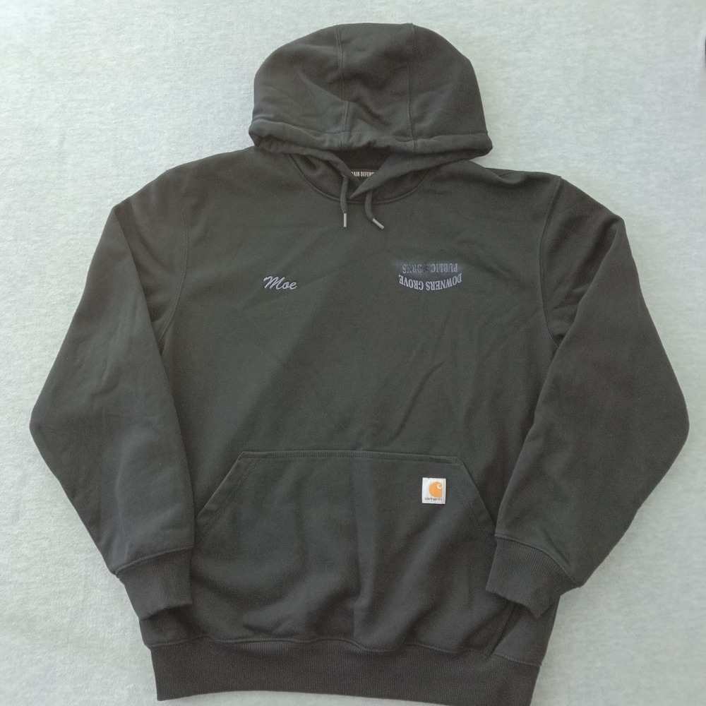 Carhartt Rain Defender Hoodie Mens Large Black Loose Fit TS0615-M Pullover